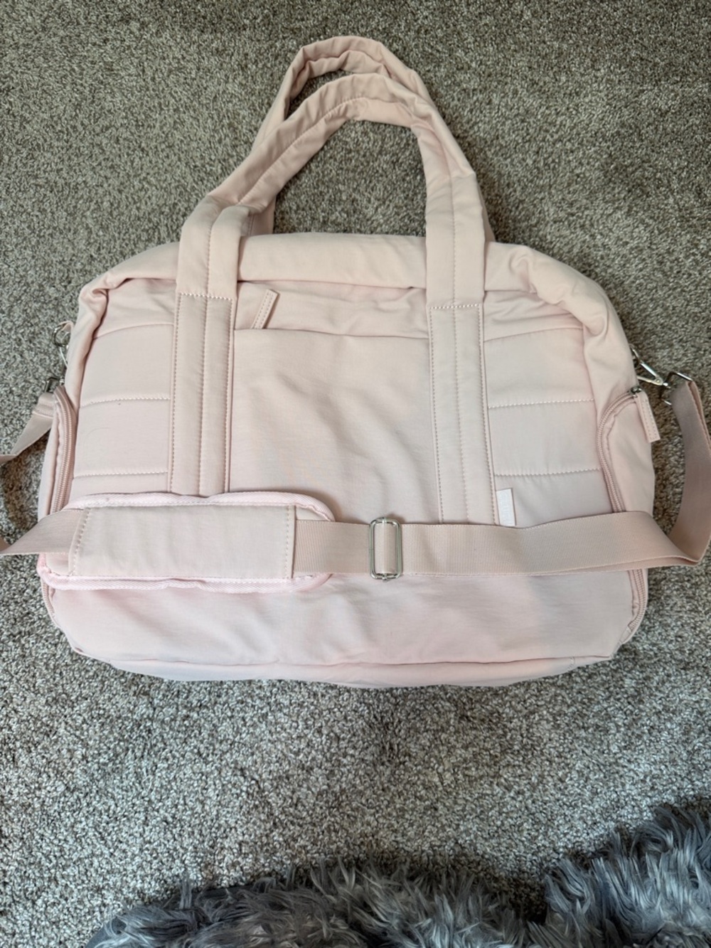 Soft Pink Travel Duffel with Detachable Shoulder Strap
